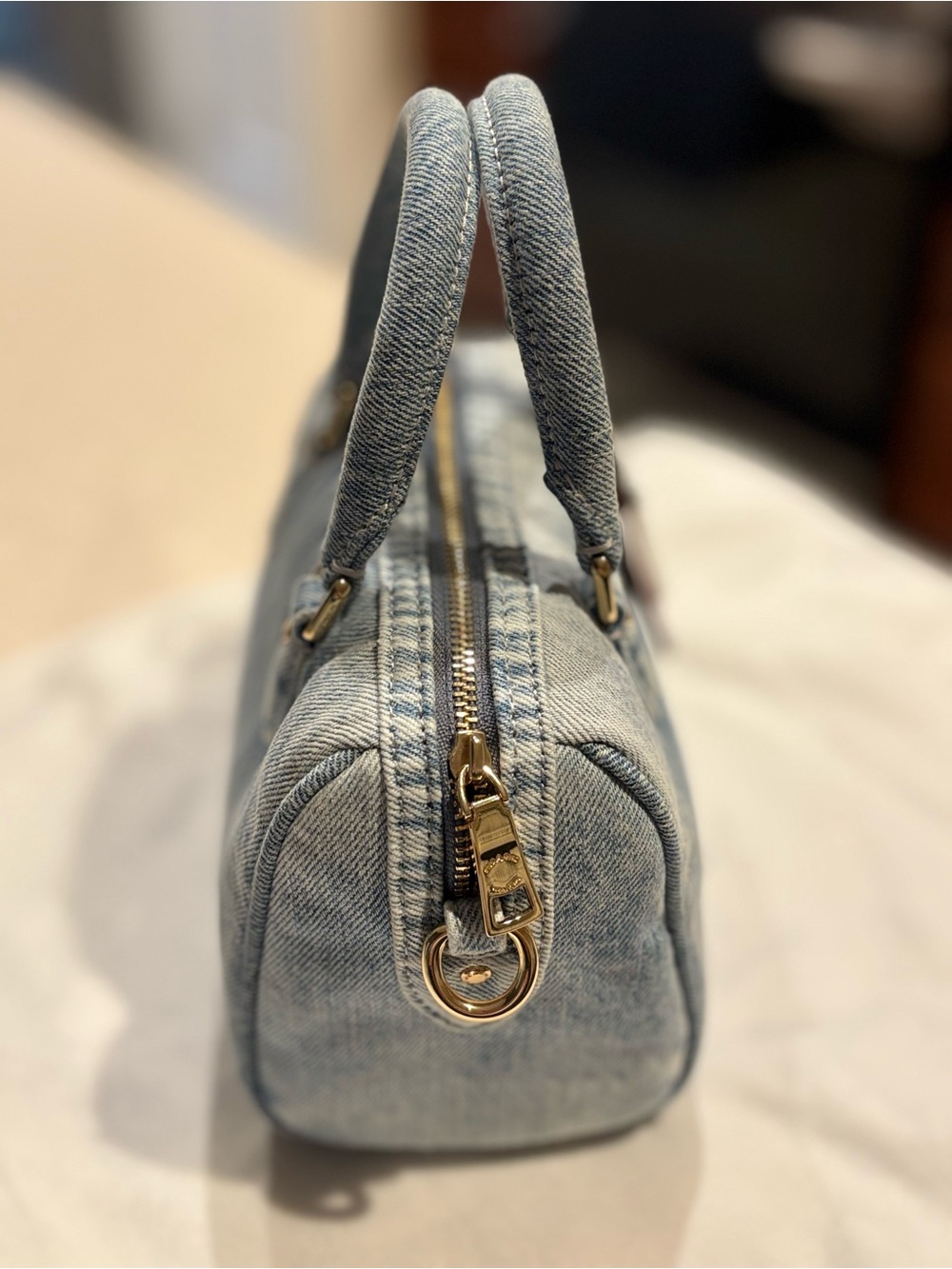Coach Mini Rowan Crossbody Bag In Loved Denim With Charms - Picture 8 of 16